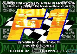 Title screen of the game F1 on Sega Megadrive