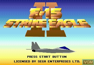 Title screen of the game F-15 Strike Eagle II on Sega Megadrive