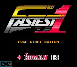 Title screen of the game Fastest 1 on Sega Megadrive