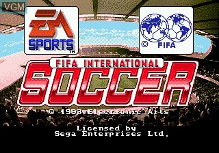 Title screen of the game FIFA International Soccer on Sega Megadrive