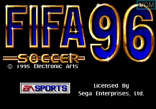 Title screen of the game FIFA Soccer 96 on Sega Megadrive