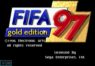 Title screen of the game FIFA Soccer 97 on Sega Megadrive