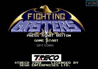 Title screen of the game Fighting Masters on Sega Megadrive
