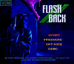 Title screen of the game Flashback - The Quest for Identity on Sega Megadrive