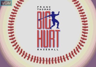 Title screen of the game Frank Thomas Big Hurt Baseball on Sega Megadrive