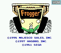 Title screen of the game Frogger on Sega Megadrive