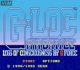 Title screen of the game G-LOC Air Battle on Sega Megadrive