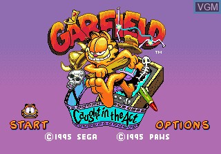 Title screen of the game Garfield - Caught in the Act on Sega Megadrive