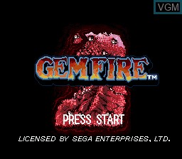 Title screen of the game Gemfire on Sega Megadrive