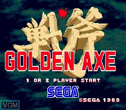 Title screen of the game Golden Axe on Sega Megadrive