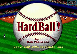 Title screen of the game Hardball! on Sega Megadrive