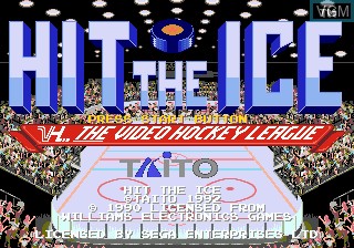 Title screen of the game Hit the Ice on Sega Megadrive
