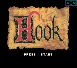 Title screen of the game Hook on Sega Megadrive
