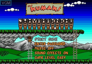 Title screen of the game Humans, The on Sega Megadrive