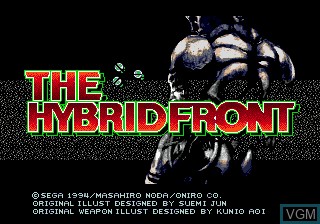 Title screen of the game Hybrid Front, The on Sega Megadrive