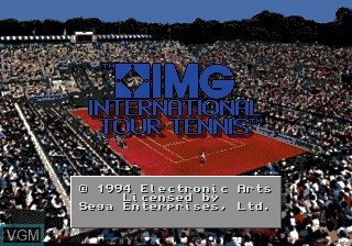 Title screen of the game IMG International Tour Tennis on Sega Megadrive