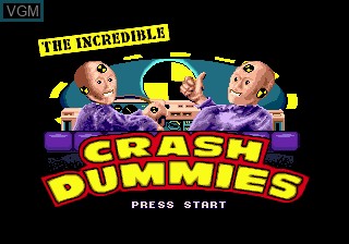 Title screen of the game Incredible Crash Dummies, The on Sega Megadrive