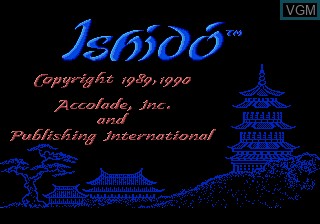 Title screen of the game Ishido - The Way of Stones on Sega Megadrive