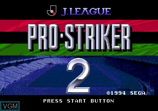 Title screen of the game J.League Pro Striker 2 on Sega Megadrive