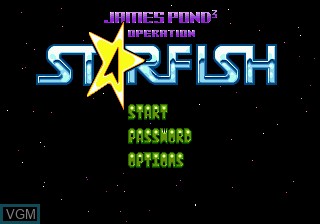 Title screen of the game James Pond 3 - Operation Starfish on Sega Megadrive
