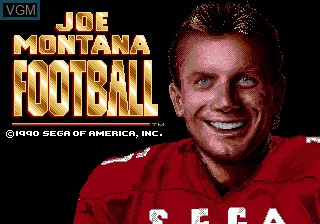Title screen of the game Joe Montana Football on Sega Megadrive