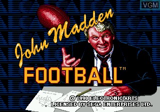 Title screen of the game John Madden Football on Sega Megadrive