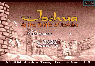 Title screen of the game Joshua & the Battle of Jericho on Sega Megadrive