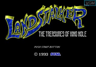 Title screen of the game Landstalker on Sega Megadrive