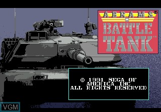 Title screen of the game M-1 Abrams Battle Tank on Sega Megadrive