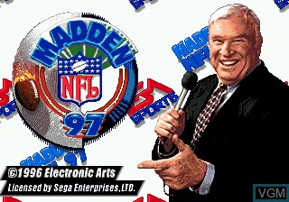 Title screen of the game Madden NFL 97 on Sega Megadrive