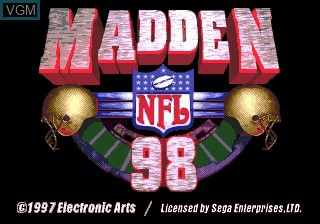 Title screen of the game Madden NFL 98 on Sega Megadrive