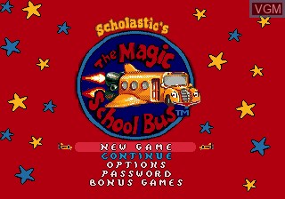 Title screen of the game Magic School Bus, The on Sega Megadrive