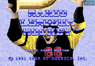 Title screen of the game Mario Lemieux Hockey on Sega Megadrive
