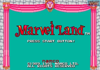 Title screen of the game Marvel Land on Sega Megadrive