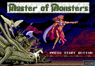 Title screen of the game Master of Monsters on Sega Megadrive