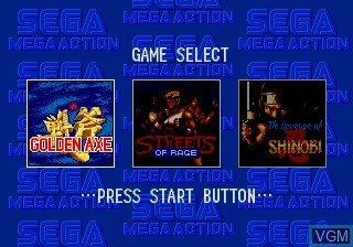 Title screen of the game Mega Games 2 on Sega Megadrive