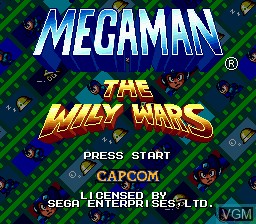 Title screen of the game Mega Man - The Wily Wars on Sega Megadrive