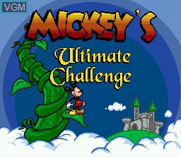 Title screen of the game Mickey's Ultimate Challenge on Sega Megadrive