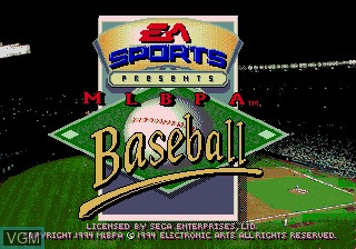 Title screen of the game MLBPA Baseball on Sega Megadrive