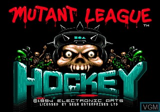 Title screen of the game Mutant League Hockey on Sega Megadrive