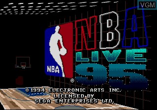 Title screen of the game NBA Live 95 on Sega Megadrive