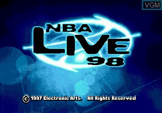 Title screen of the game NBA Live 98 on Sega Megadrive