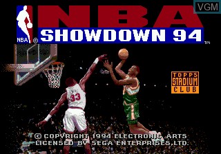 Title screen of the game NBA Showdown '94 on Sega Megadrive
