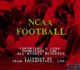 Title screen of the game NCAA Football on Sega Megadrive
