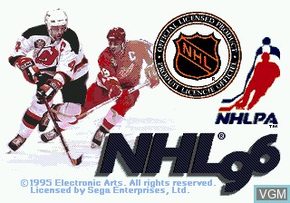 Title screen of the game NHL 96 on Sega Megadrive