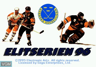 Title screen of the game Elitserien 96 on Sega Megadrive