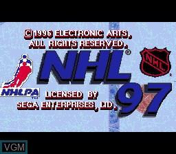 Title screen of the game NHL 97 on Sega Megadrive