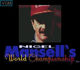 Title screen of the game Nigel Mansell's World Championship Racing on Sega Megadrive