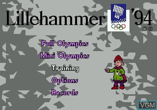 Title screen of the game Winter Olympic Games - Lillehammer '94 on Sega Megadrive