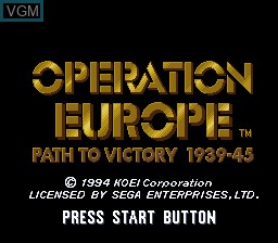 Title screen of the game Operation Europe on Sega Megadrive